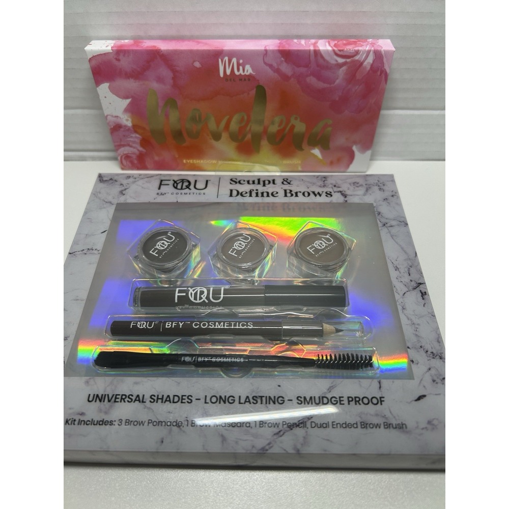 Mia Del Mar Novelera 12 Color Eyeshadow Palette & Sculpt & Define Brow Kit F7 - Picture 2 of 4